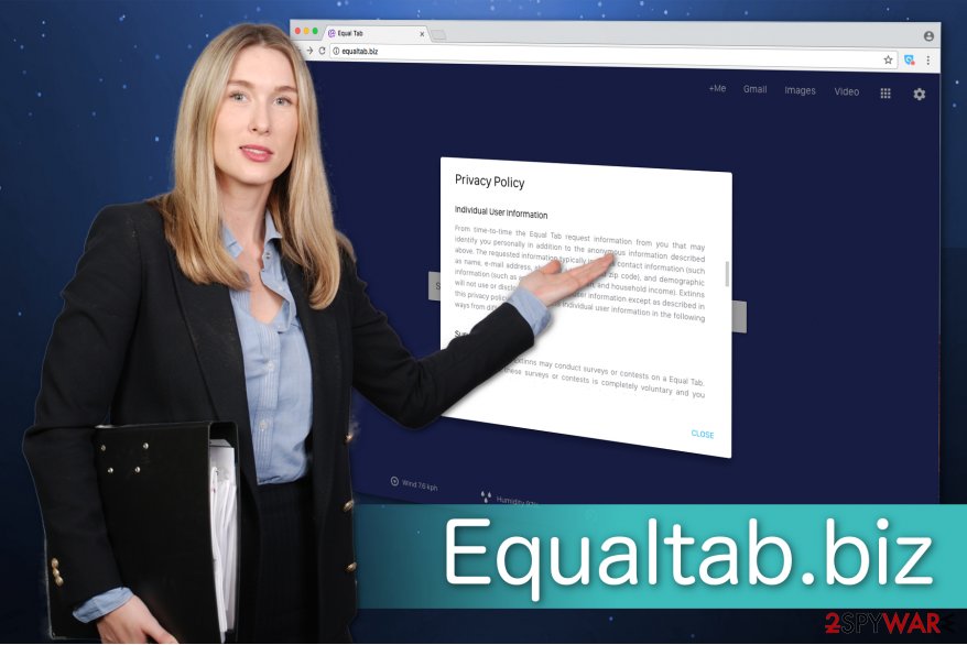 The illustration of Equaltab.biz virus