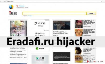 Screenshot of Eradafi.ru redirect virus