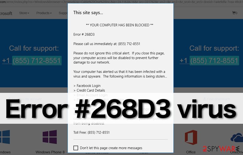 “Error #268D3” malware sends bogus ads