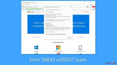 Error 268d3 xc00037 scam