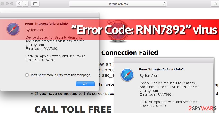Error Code: RNN7892 bogus alerts Error Code: RNN7892 bogus alerts