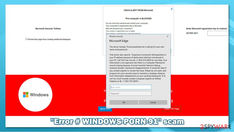 "Error # WINDOWS-PORN-91" virus alert