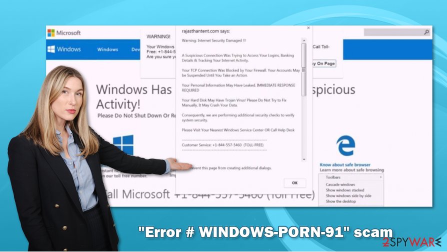 "Error # WINDOWS-PORN-91" scam virus