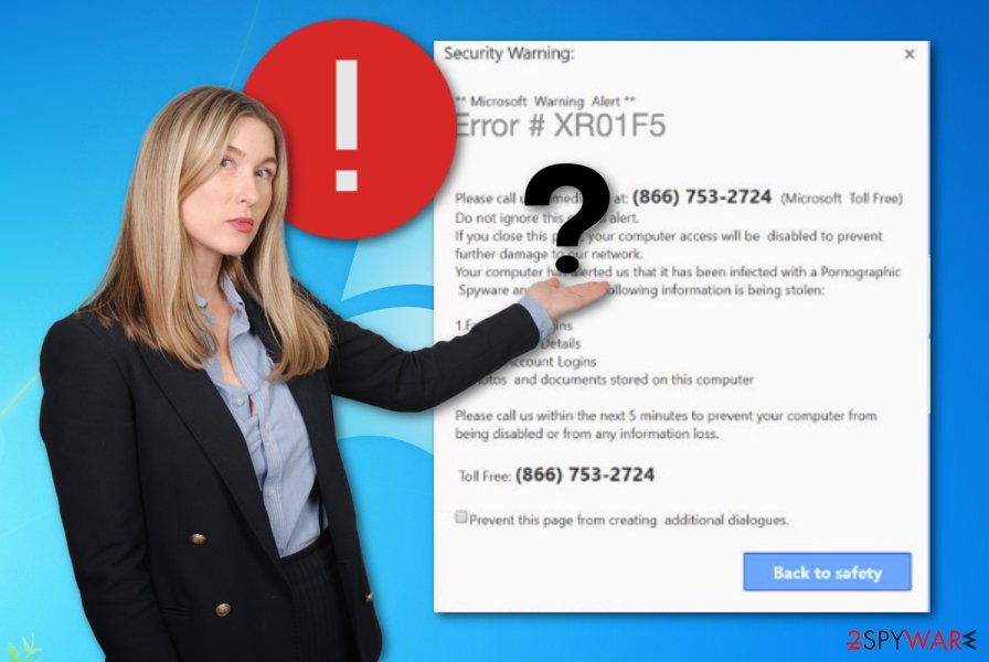 Error XR01F5 scam message