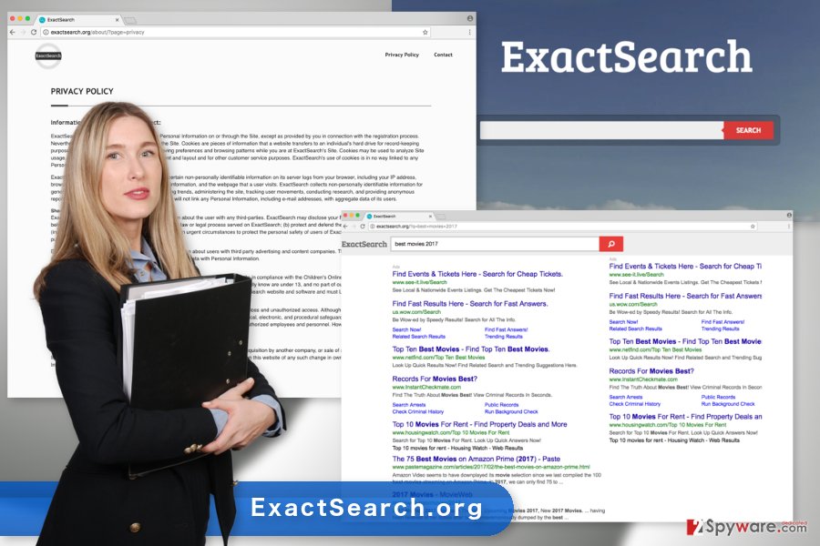 The illustration of the ExactSearch.org virus