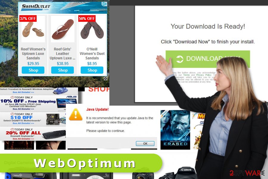The example of WebOptimum ads