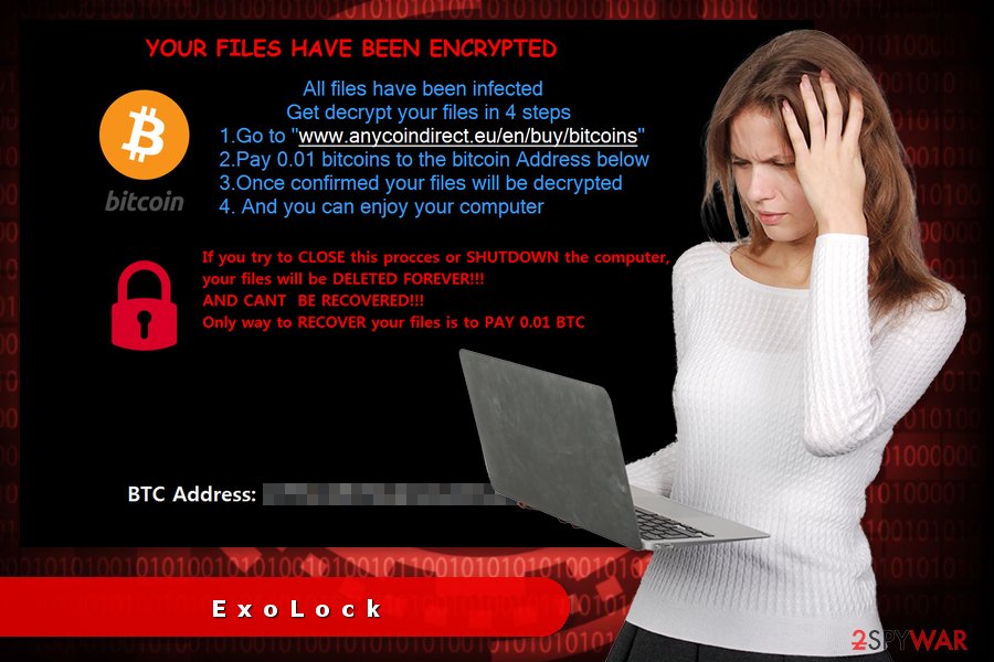 The image of ExoLock ransomware virus