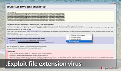Screenshot of .exploit file extension virus