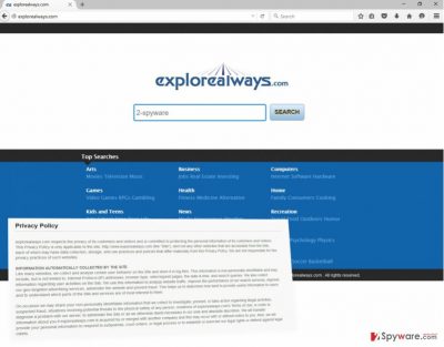 The picture of Explorealways.com virus
