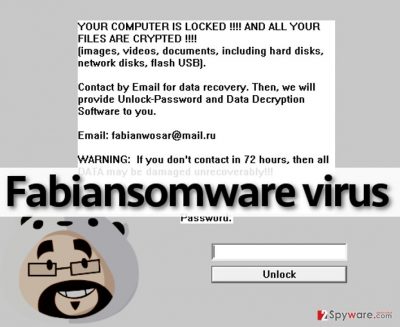 Fabiansomware virus displays a threatening alert