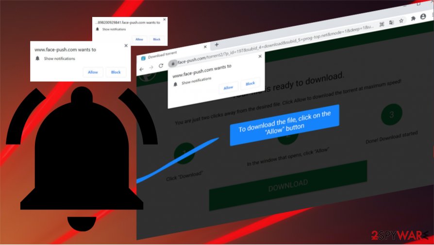 Face-push.com adware notifications