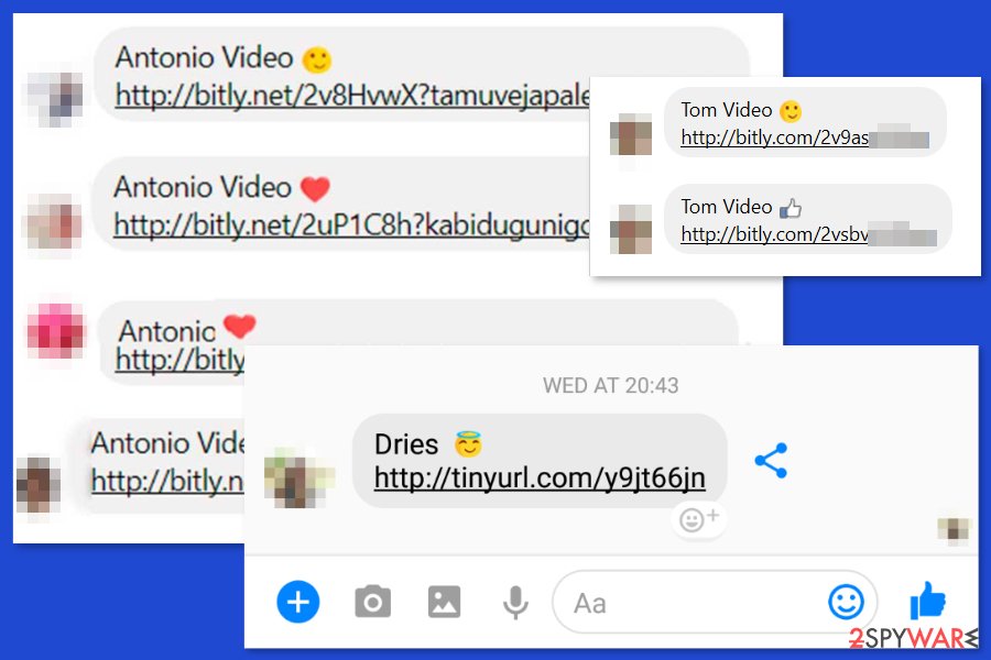 The examples of Facebook video virus The examples of Facebook video virus
