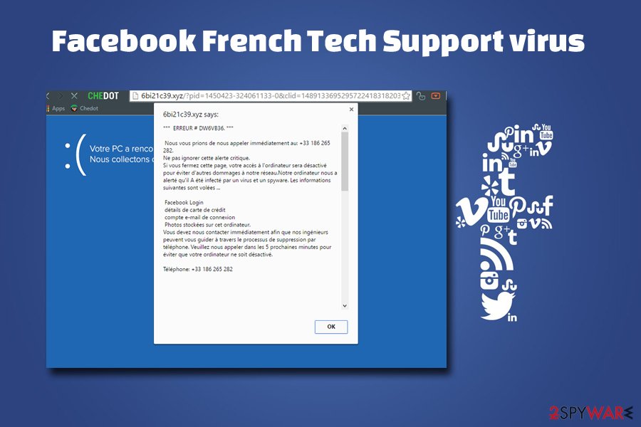 Facebook - French tech support scam