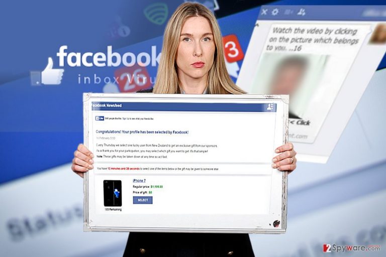The image displaying Your profile has been selected by Facebook virus The image displaying Your profile has been selected by Facebook virus