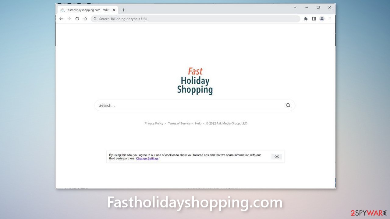 Fastholidayshopping.com browser hijacker