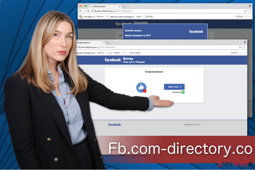 The illustration of Fb.com-directory.co virus