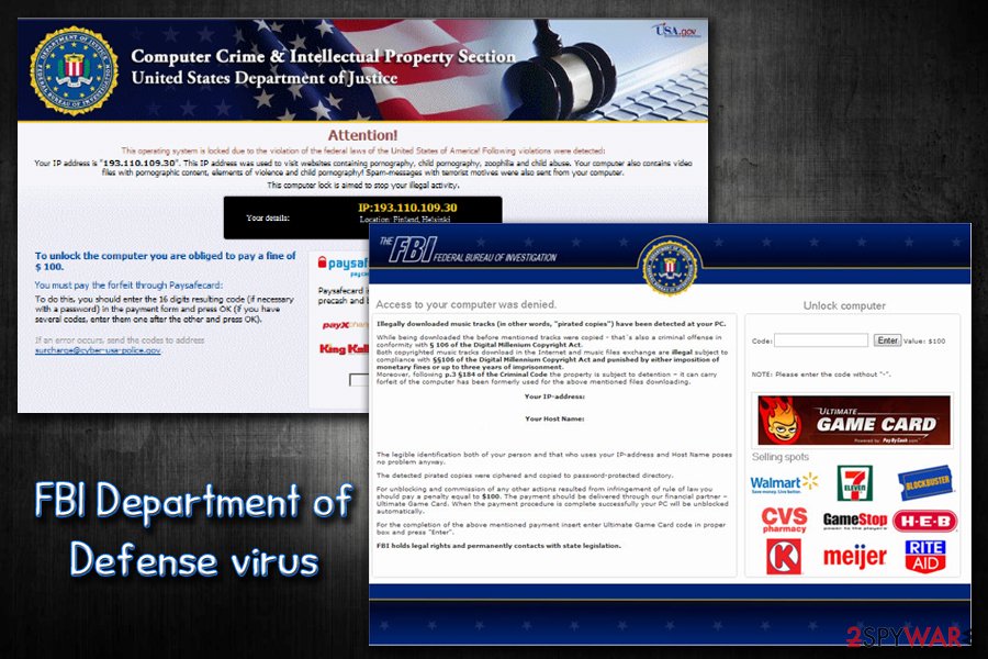 FBI department of Defense virus