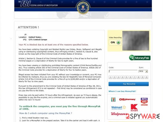 The first version of FBI virus The first version of FBI virus