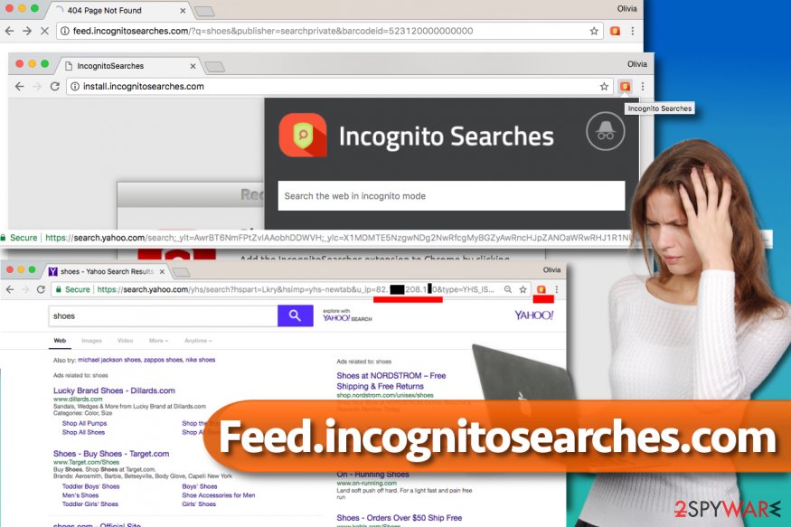 Picture of Feed.incognitosearches.com redirect virus