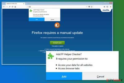 Screenshot of FF Helper Checker adware
