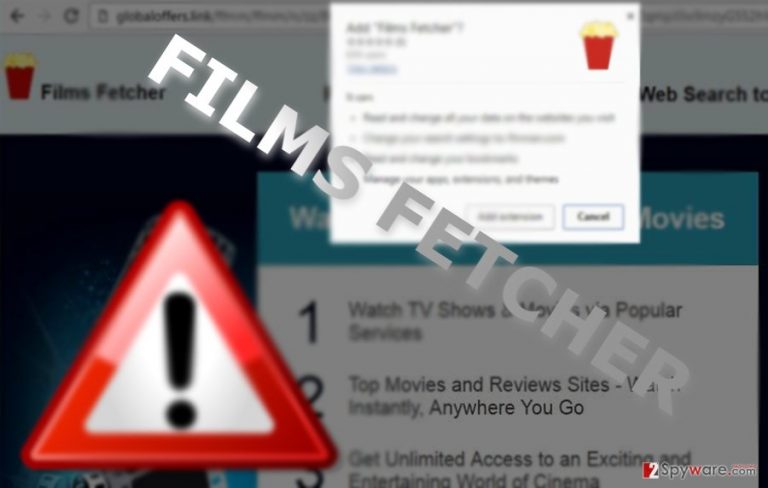 The image displaying Films Fetcher virus 
