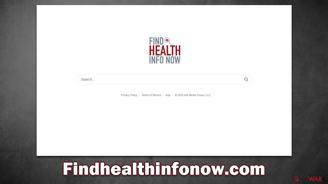 Findhealthinfonow.com browser hijacker