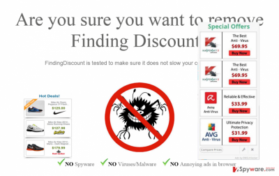 Ads by Finding Discount and the official site of this program