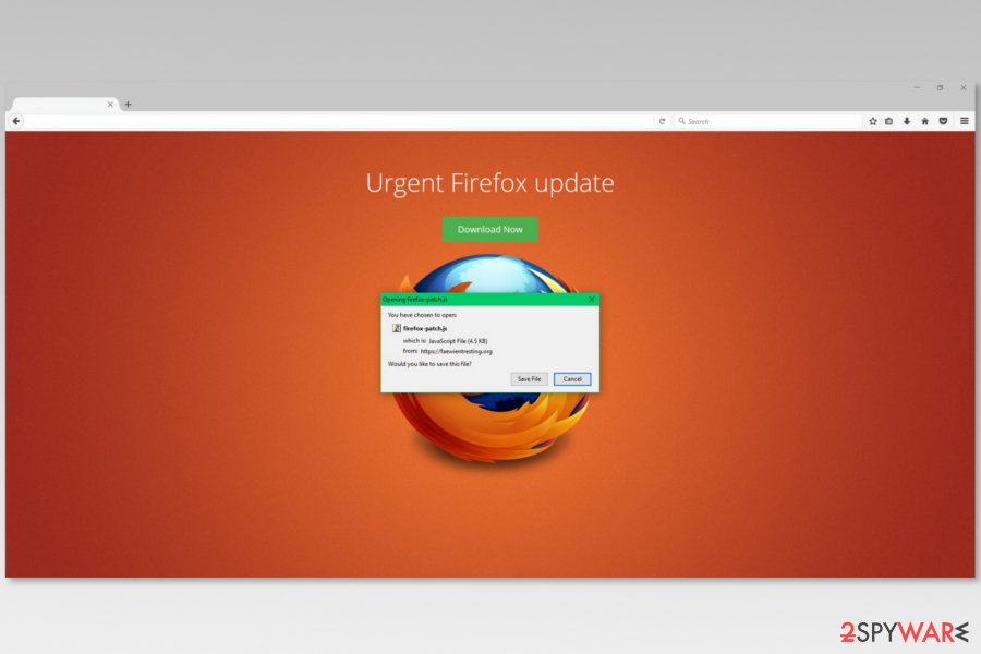 Virus js. Firefox update.