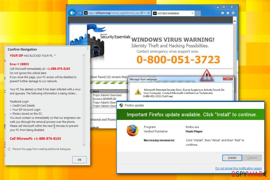 Firefox virus Technical support scams