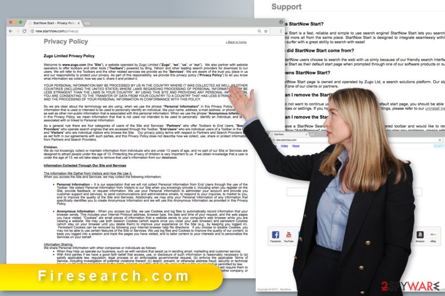 The illustration of Firesearch.com virus