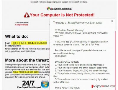 The picture of the fake "Firewall warning"