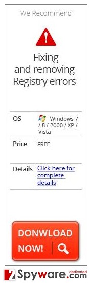 “Fixing and removing Registry errors” virus snapshot “Fixing and removing Registry errors” virus snapshot