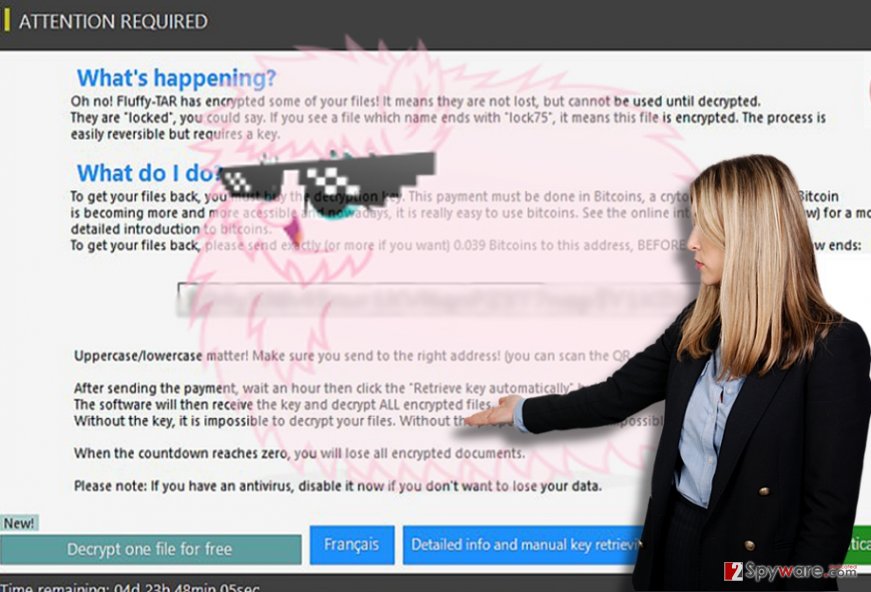 The screenshot of Fluffy TAR ransom note The screenshot of Fluffy TAR ransom note