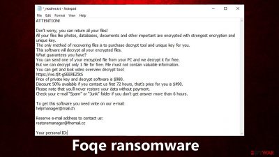 Foqe ransomware