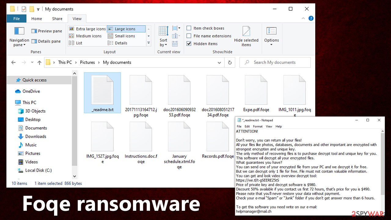 Foqe ransomware encrypted files
