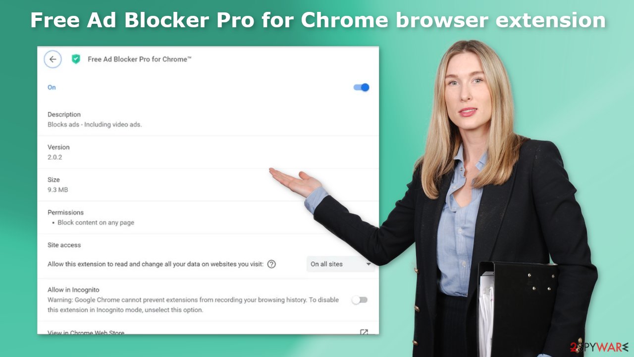 Free Ad Blocker Pro for Chrome browser extension