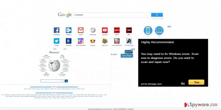 The image showing freewebtrending.com virus