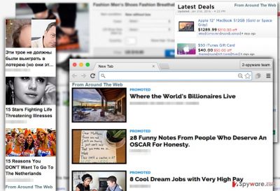 Examples of ads that From Around The Web adware displays