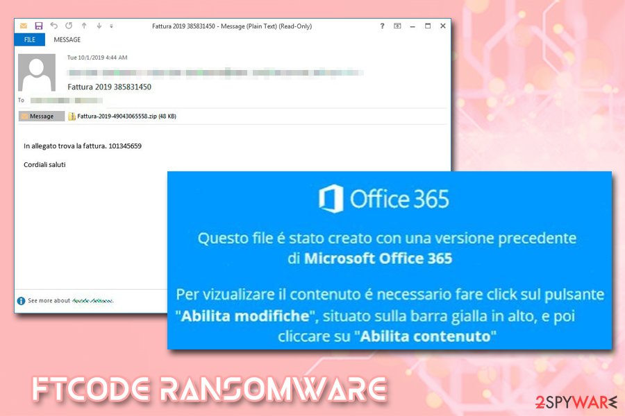 FTCODE ransomware malspam campaign