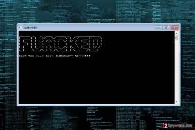 Message from authors of the Fuacked ransomware virus