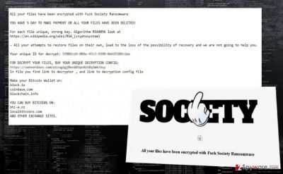 The picture of FuckSociety ransomware virus