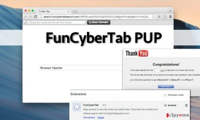 FunCyberTab hijacker integrates sponsored content, which can be dangerous