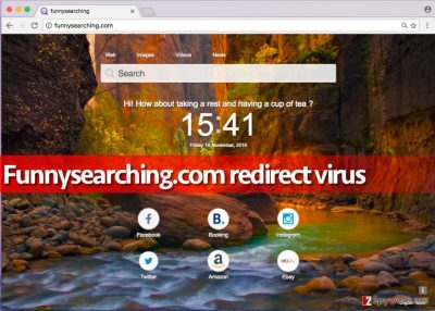 Screenshot of Funnysearching.com redirect virus