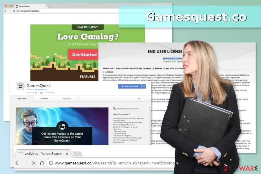 Illustration of Gamesquest.co virus