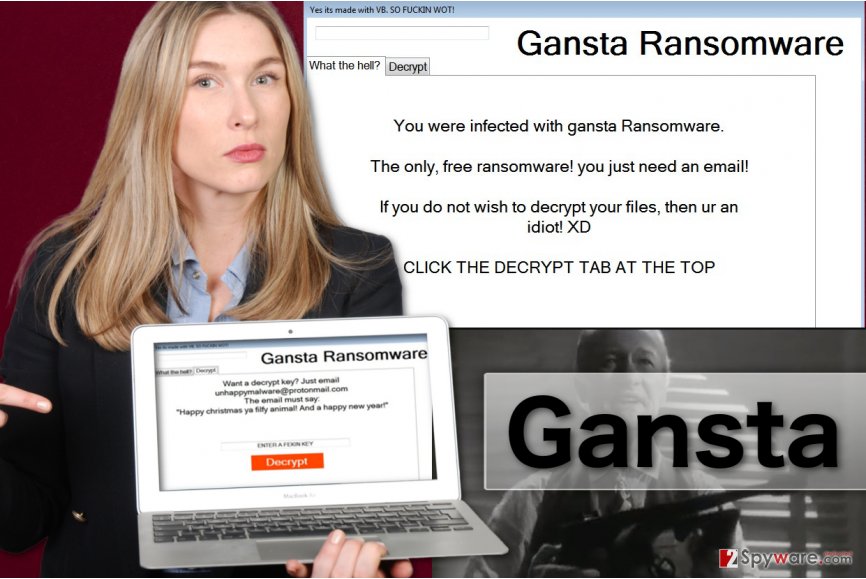 Image of Gansta ransomware virus