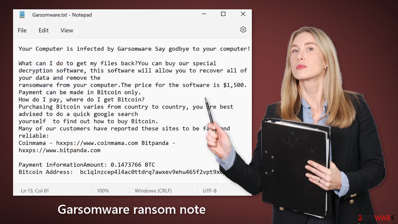 Garsomware ransom note