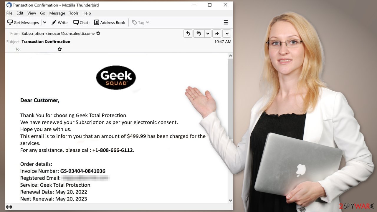 Geek Squad full email message