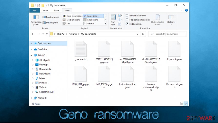 Geno ransomware locked files