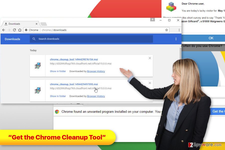 The example of “Get the Chrome Cleanup Tool” ads