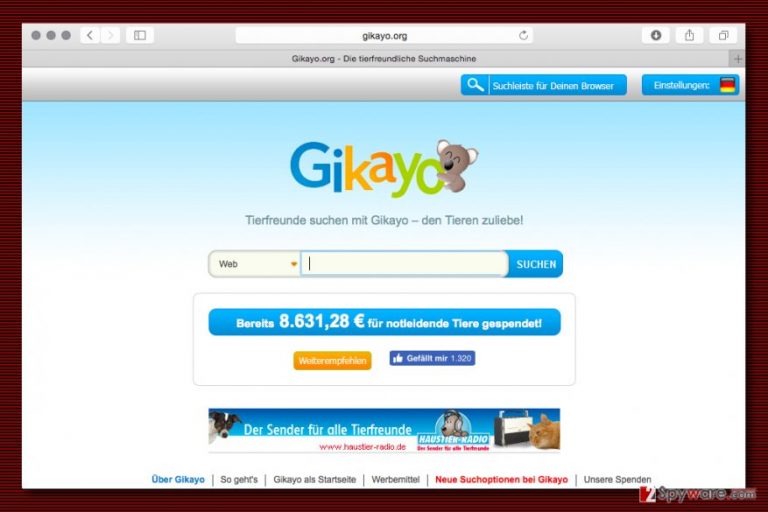Gikayo.org redirect virus